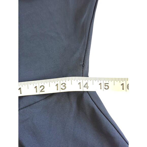 Nanette Lepore Dress Sz 4 Navy Blue 3/4 Sleeve Modest  Fit Flare Tux Front - Picture 5 of 7